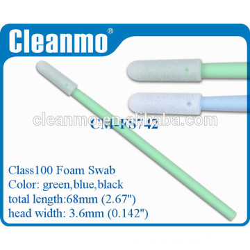 Cleanmo&#39;s CM-FS742 Esponja de espuma para sala blanca pequeña con punta flexible (EN EXISTENCIA), mango de PP, hisopo pequeño